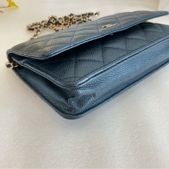 Classic Quilted Iridescent Wallet On Chain - Picture 9 of 16